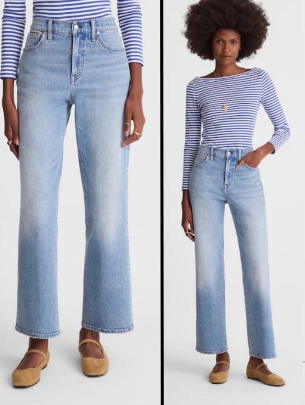 Madewell The Perfect Vintage Wide-Leg Crop Jeans Light Blue High-Rise Denim 28